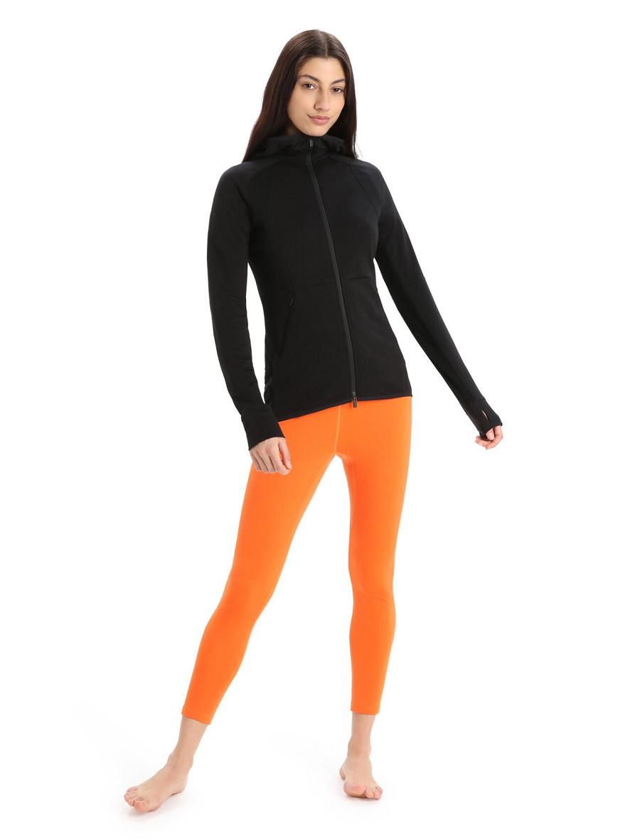 Icebreaker ZoneKnit™ Merino Long Sleeve Zip Naisten Huppari Mustat | FI 1674YXFU